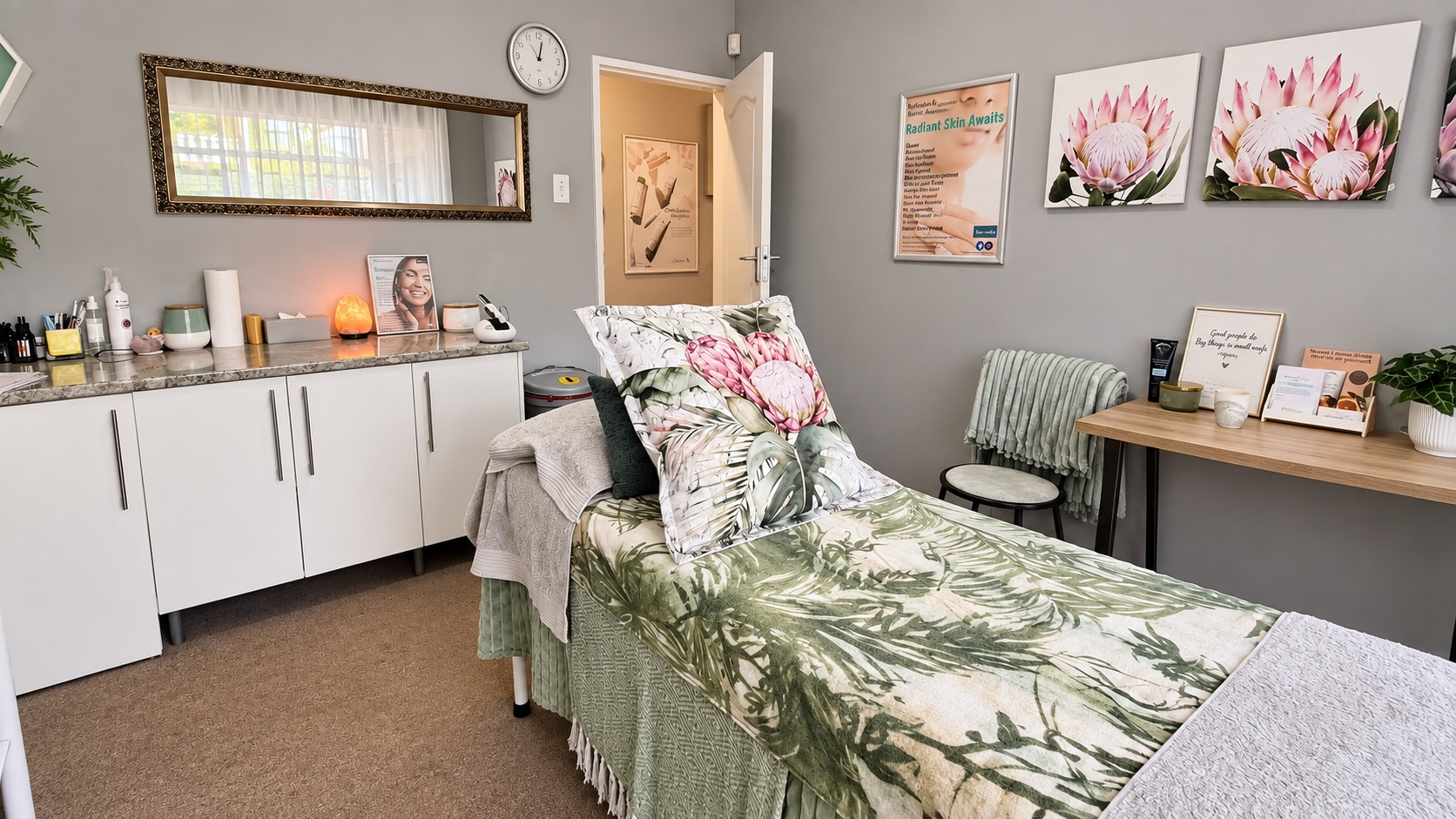 Treatment room at Refined Aesthetics in Selcourt, Springs, showing a calm and professionally prepared clinical space.